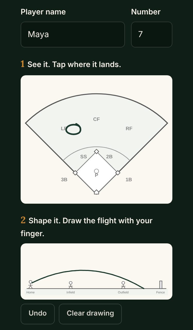 Back Pocket Card: circle the spot, draw the flight, write where you will hit it